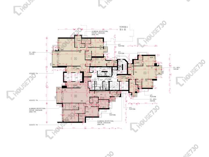 傲玟 平面圖 傲玟 7座 3,5-12,15-17,18樓 樓層平面圖 - House730