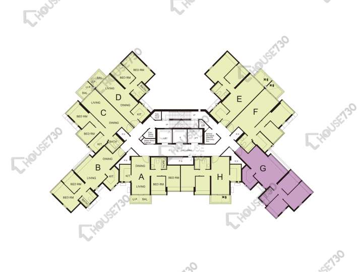 珀麗灣 平面圖 珀麗灣 5期 26座 6-13,15-23,25-31,32樓 樓層平面圖 - House730