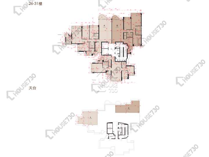 維港.星岸 平面圖 維港.星岸 1座 26-31樓 樓層平面圖 - House730