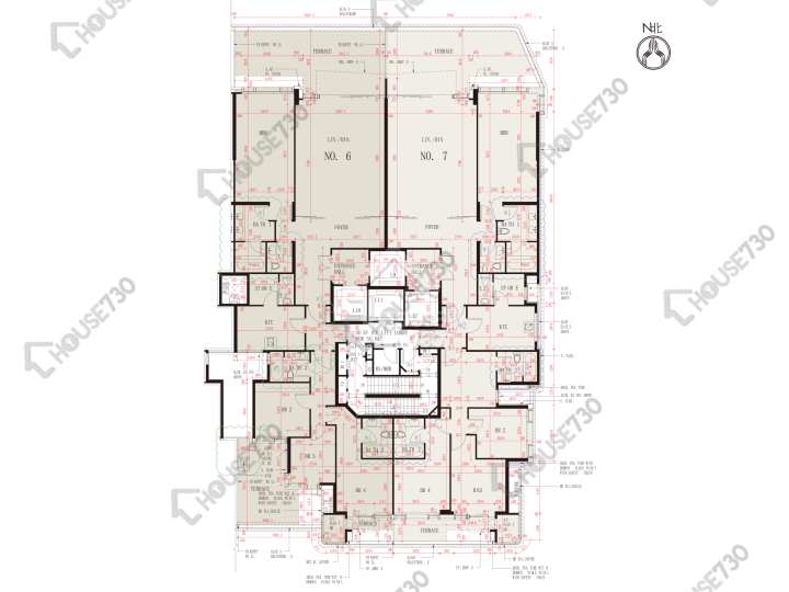 波老道21號 平面圖 波老道21號 1期 6及7號 1樓 樓層平面圖 - House730