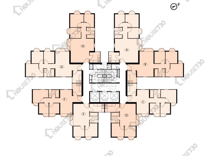 海濱花園 平面圖 海濱花園 海珠閣 (2座) 1-30樓 樓層平面圖 - House730