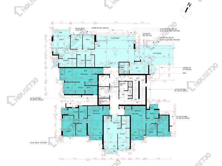 雲海 平面圖 雲海 1期 Maple Court 1座 11樓 樓層平面圖 - House730