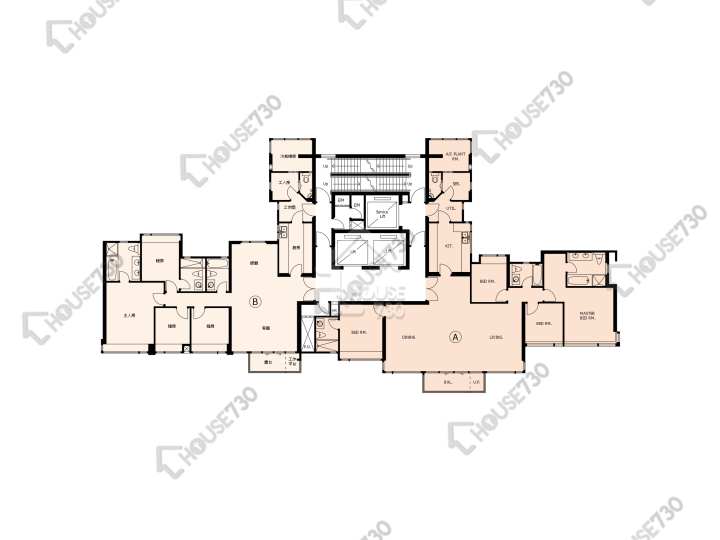 晉名峰 平面圖 晉名峰 A座 6-13,15-23,25-27,28樓 樓層平面圖 - House730