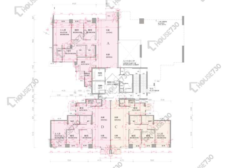 逸珑湾 平面图 逸珑湾 I 大厦19座 1楼 楼层平面图 - House730