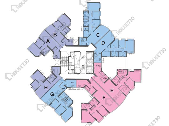 海逸豪園 平面圖 海逸豪園 1期 綠庭軒 4座 5-12,15-22,23樓 樓層平面圖 - House730