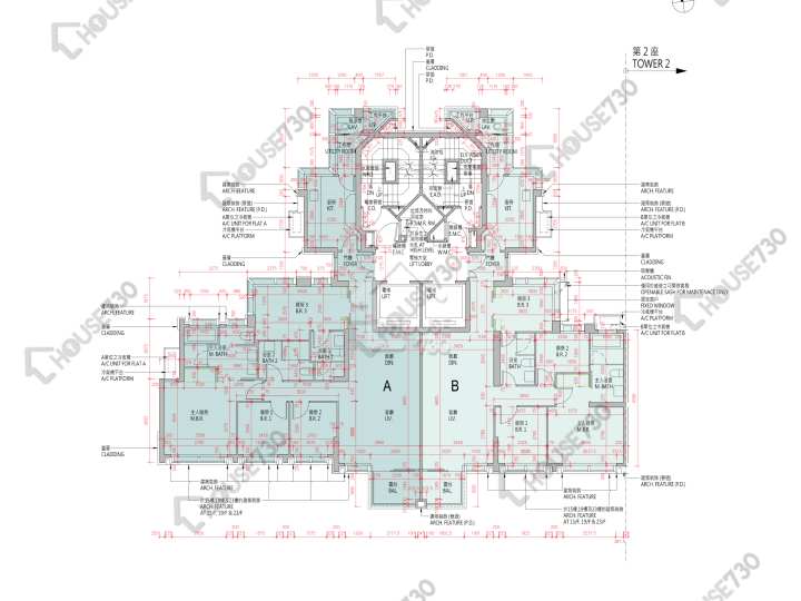 高爾夫.御苑 平面圖 高爾夫.御苑 1座 15-23,25-26,27樓 樓層平面圖 - House730