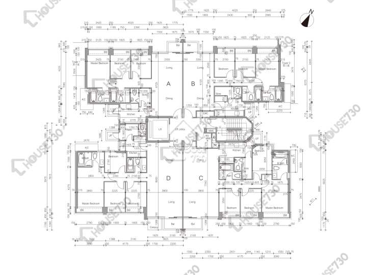 溱林 平面圖 溱林 2座 1樓 樓層平面圖 - House730