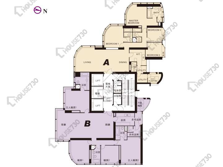 海名軒 平面圖 海名軒 1座 71樓 樓層平面圖 - House730