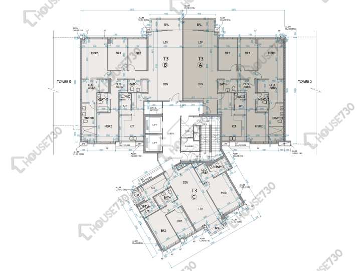 朗濤 平面圖 朗濤 3座 7-12樓 樓層平面圖 - House730