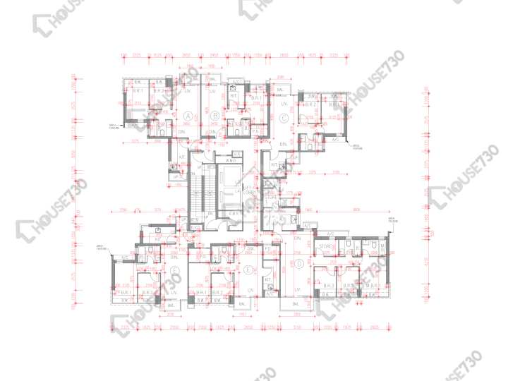 尚豪庭 平面圖 尚豪庭 2座 11-12,15-23,25,26樓 樓層平面圖 - House730