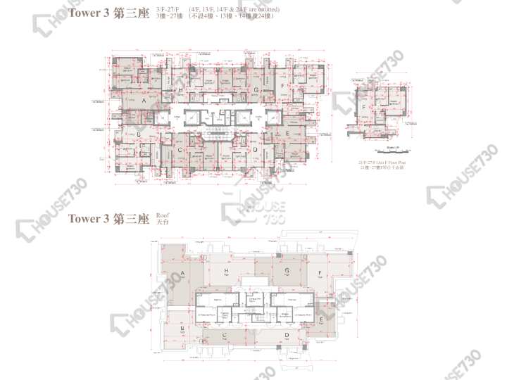 溱柏 平面圖 溱柏 3座 3,5-12,15-23,25-26,27樓 樓層平面圖 - House730