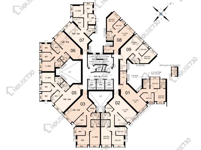 韻濤居 平面圖 韻濤居 A座 12-13,15-23,25-33,35-39,40樓 樓層平面圖 - House730
