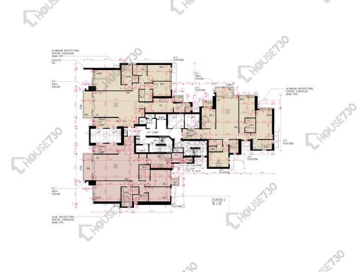 傲玟 平面圖 傲玟 1座 3,5-12,15-23,25樓 樓層平面圖 - House730