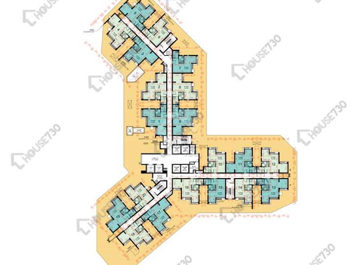 凱樂苑 平面圖 凱樂苑 A座 (凱碧閣) 1樓 樓層平面圖 - House730