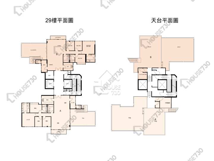 晉名峰 平面圖 晉名峰 D座 29樓 樓層平面圖 - House730