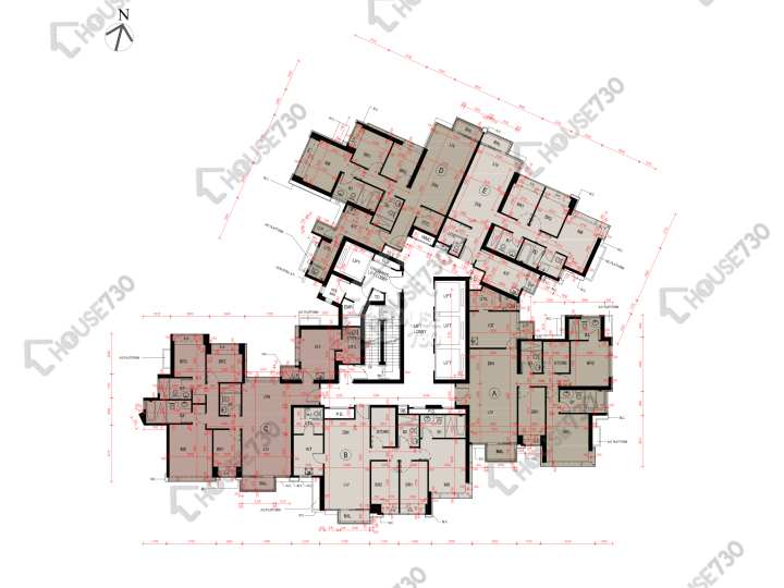 瓏璽 平面圖 瓏璽 8座 26-33,35-38,39樓 樓層平面圖 - House730