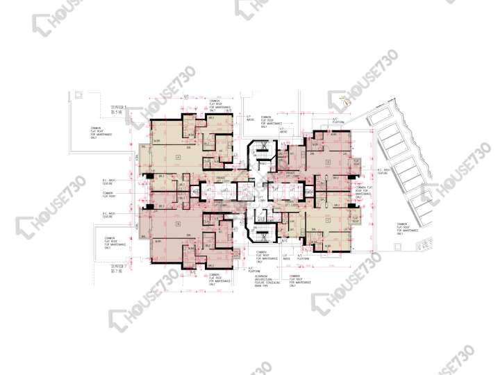 傲玟 平面圖 傲玟 6座 2樓 樓層平面圖 - House730