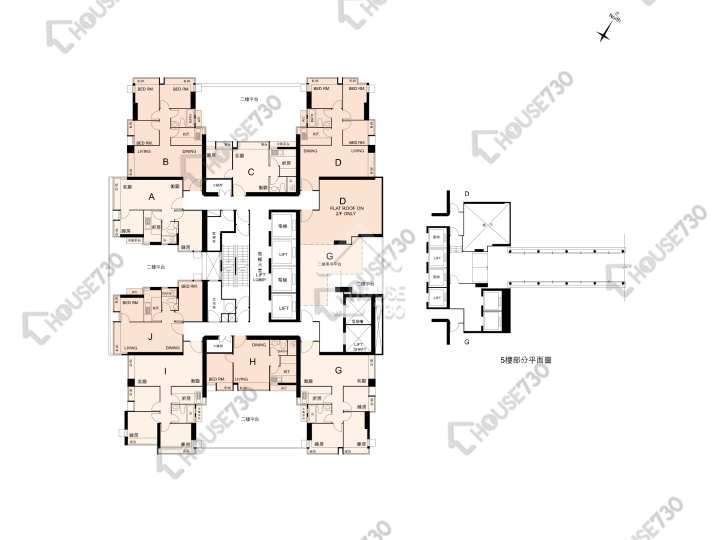 帝后華庭 平面圖 帝后華庭 1座 2-3,5-6,7樓 樓層平面圖 - House730