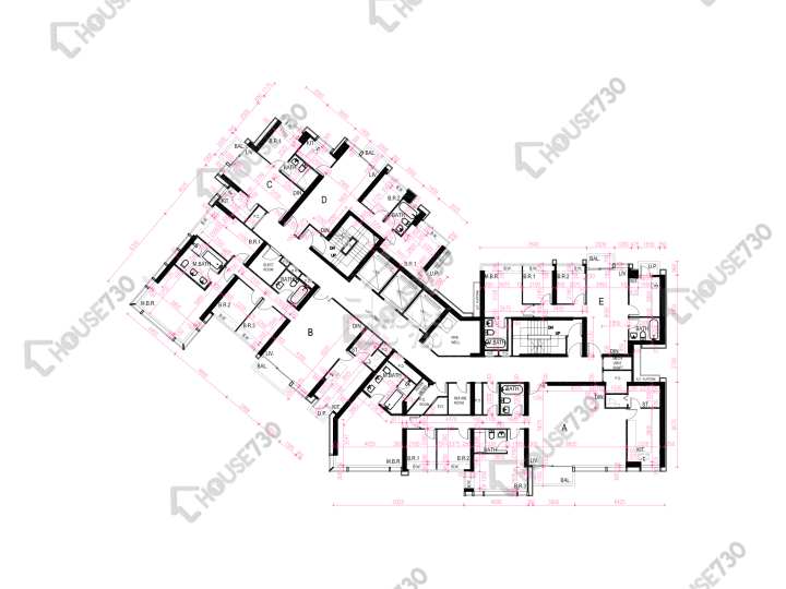 昇御門 平面圖 昇御門 1座 18-23,25-26,27樓 樓層平面圖 - House730