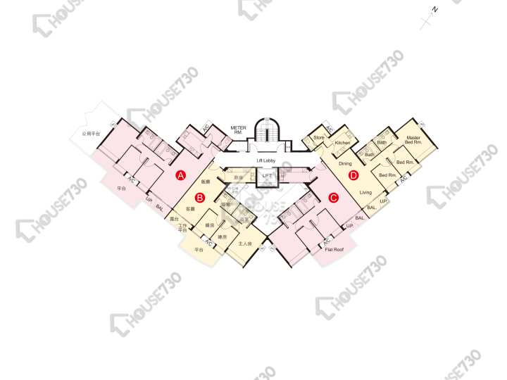 綠悅 平面圖 綠悅 3座 1樓 樓層平面圖 - House730