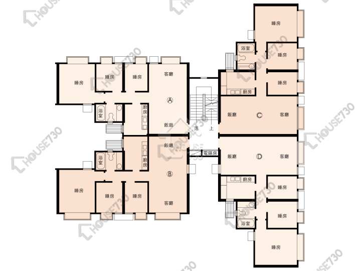 玉桂園 平面圖 玉桂園 8座 1-4樓 樓層平面圖 - House730