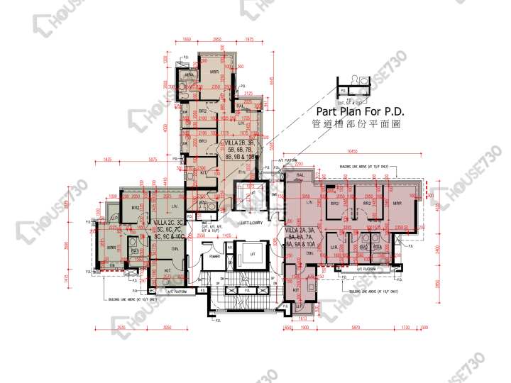 爾巒 平面圖 爾巒 菲利提諾大道 8座 2-3,5-9,10樓 樓層平面圖 - House730