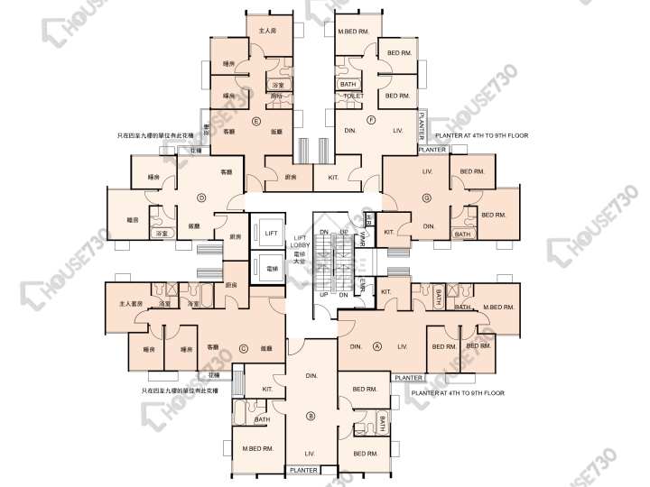 又一居 平面圖 又一居 11座 1-9樓 樓層平面圖 - House730