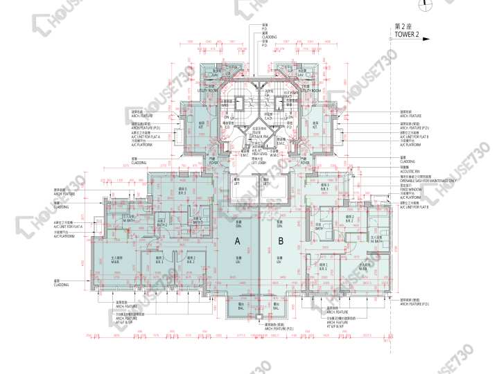 高爾夫.御苑 平面圖 高爾夫.御苑 1座 3,5-11,12樓 樓層平面圖 - House730