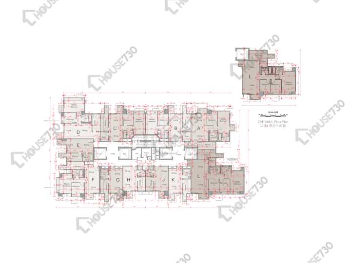 溱柏 平面圖 溱柏 10座 21-22樓 樓層平面圖 - House730