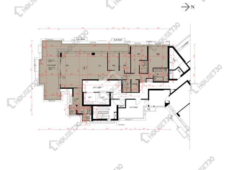 瓏璽 平面圖 瓏璽 6A座 40樓 樓層平面圖 - House730