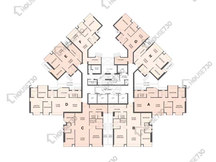 碧堤半島 平面圖 碧堤半島 1期 8座 10樓 樓層平面圖 - House730