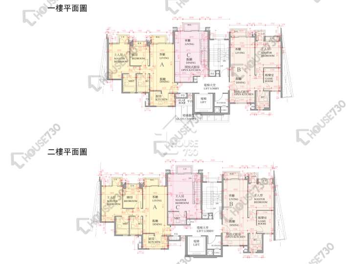 逸珑湾 平面图 逸珑湾 I 低座16座 1-2楼 楼层平面图 - House730