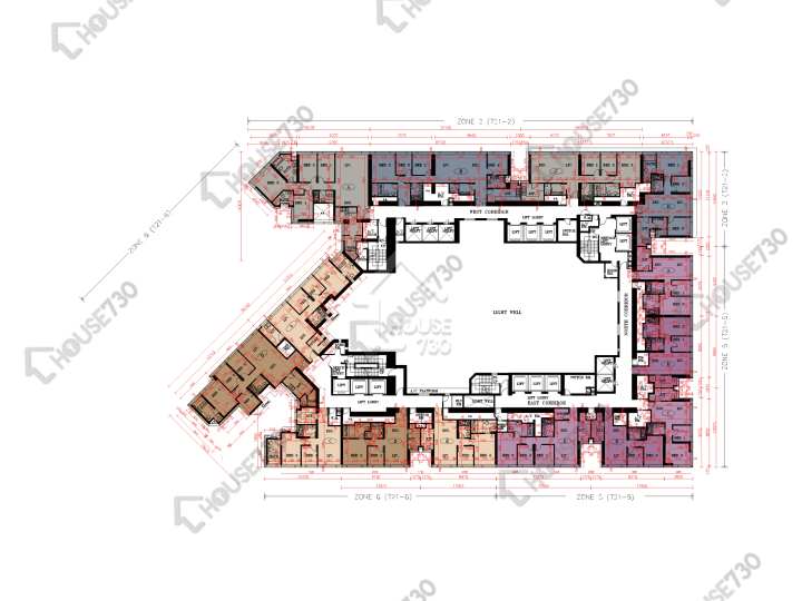 天璽 平面圖 天璽 21座 - 6區 (彗鑽) 29-33,35樓 樓層平面圖 - House730