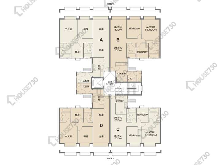 嘉豐花園 平面圖 嘉豐花園 6座 2-4樓 樓層平面圖 - House730