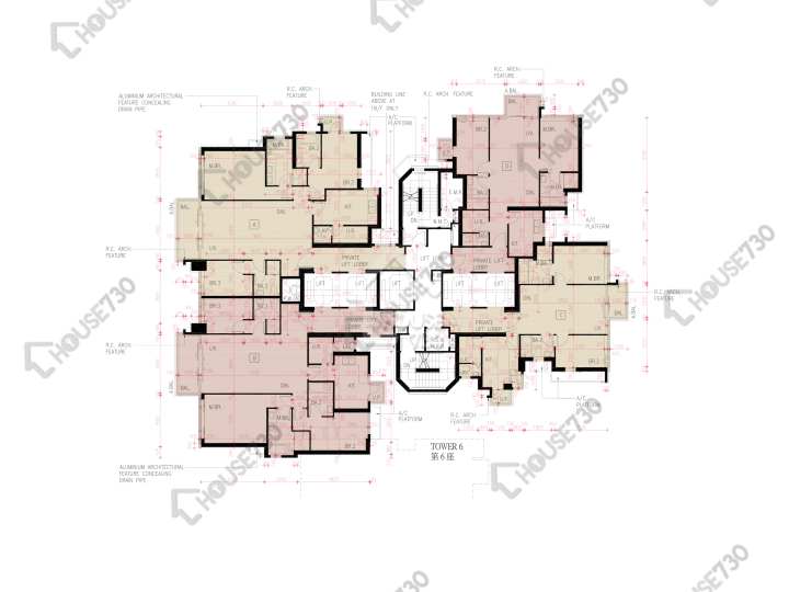 傲玟 平面圖 傲玟 5座 3,5-12,15-17,18樓 樓層平面圖 - House730