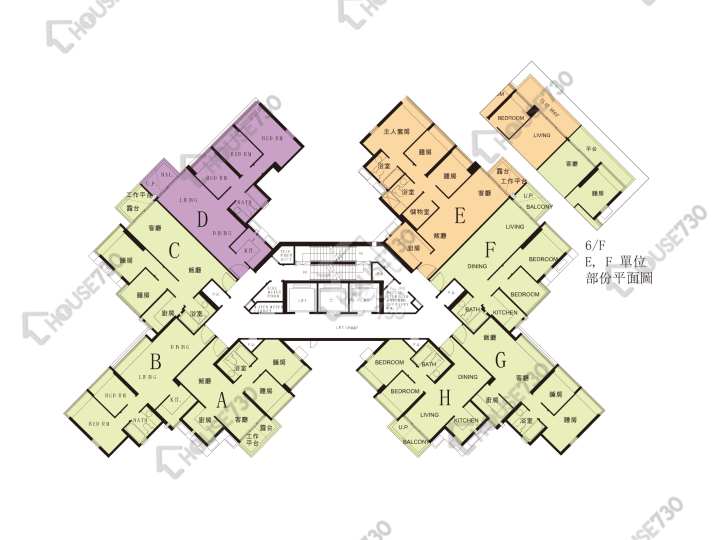 珀麗灣 平面圖 珀麗灣 5期 30座 6-13,15-23,25-31,32樓 樓層平面圖 - House730