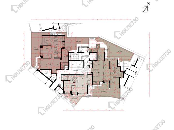 瓏璽 平面圖 瓏璽 6B座 6樓 樓層平面圖 - House730