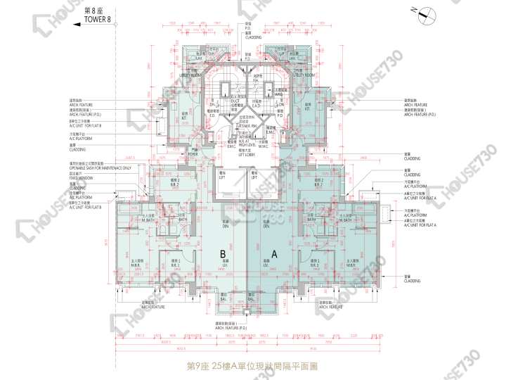 高爾夫.御苑 平面圖 高爾夫.御苑 9座 25樓 樓層平面圖 - House730