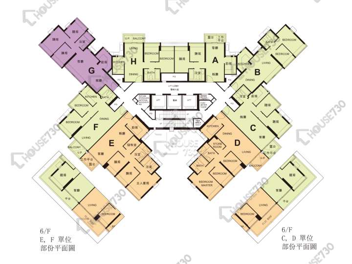 珀麗灣 平面圖 珀麗灣 5期 29座 6-13,15-23,25-31,32樓 樓層平面圖 - House730
