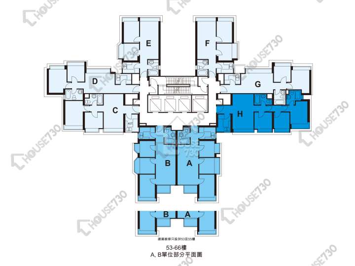 宇晴軒 平面圖 宇晴軒 2期 7座 9-12,15-19,21-23,25-33,35-37,39-43,45-53,55-63,65,66樓 樓層平面圖 - House730