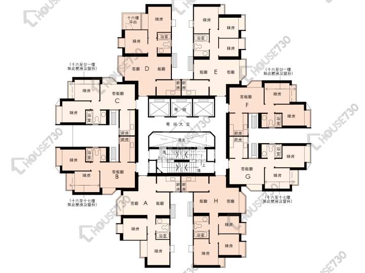 翠怡花園 平面圖 翠怡花園 3期 11座 16-39樓 樓層平面圖 - House730