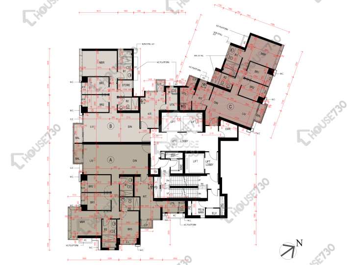 瓏璽 平面圖 瓏璽 2座 26-33,35,36樓 樓層平面圖 - House730