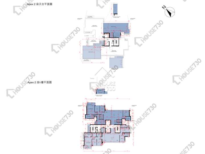 雲端 平面圖 雲端 Apex 2座 6樓 樓層平面圖 - House730