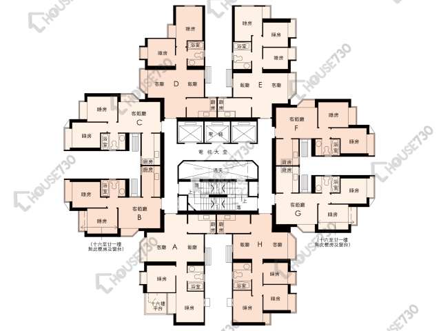 翠怡花園 平面圖 翠怡花園 3期 10座 16-39樓 樓層平面圖 - House730
