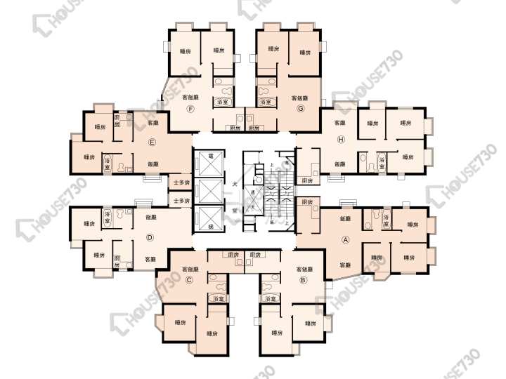 新翠花園 平面圖 新翠花園 6座 1-6樓 樓層平面圖 - House730