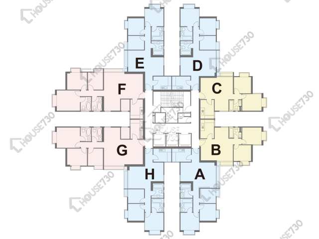 丹拿花園 平面圖 丹拿花園 1座 5-25樓 樓層平面圖 - House730