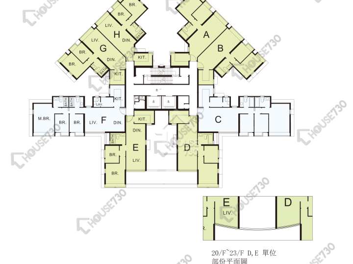 珀麗灣 平面圖 珀麗灣 2期 5座 1-3,5-13,15-23,25,26樓 樓層平面圖 - House730