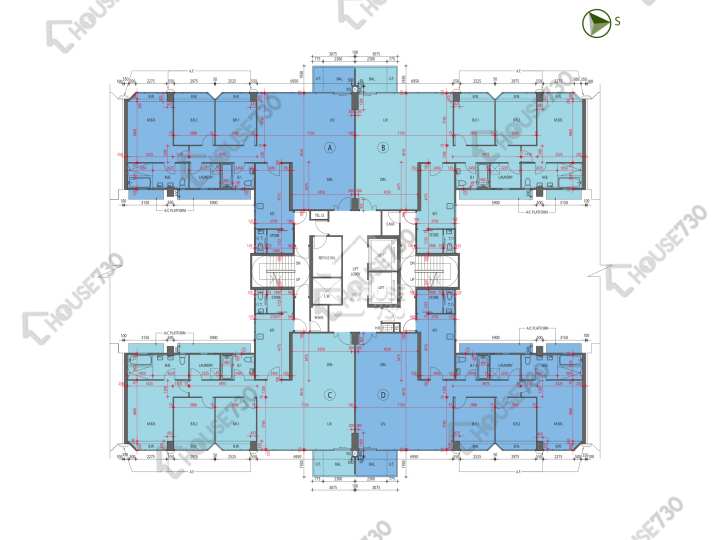 嘉御山 平面圖 嘉御山 2座 8-10樓 樓層平面圖 - House730