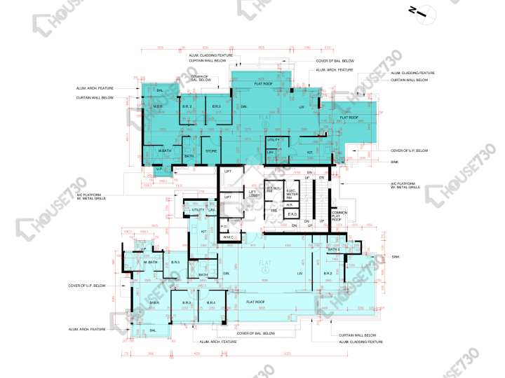 雲海 平面圖 雲海 1期 Sandalwood Court 1座 9樓 樓層平面圖 - House730