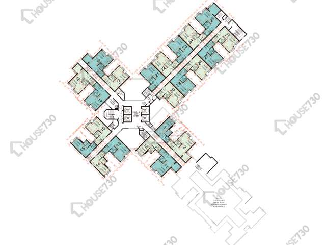 雍明苑 平面圖 雍明苑 A座 (潤明閣) 13樓 樓層平面圖 - House730